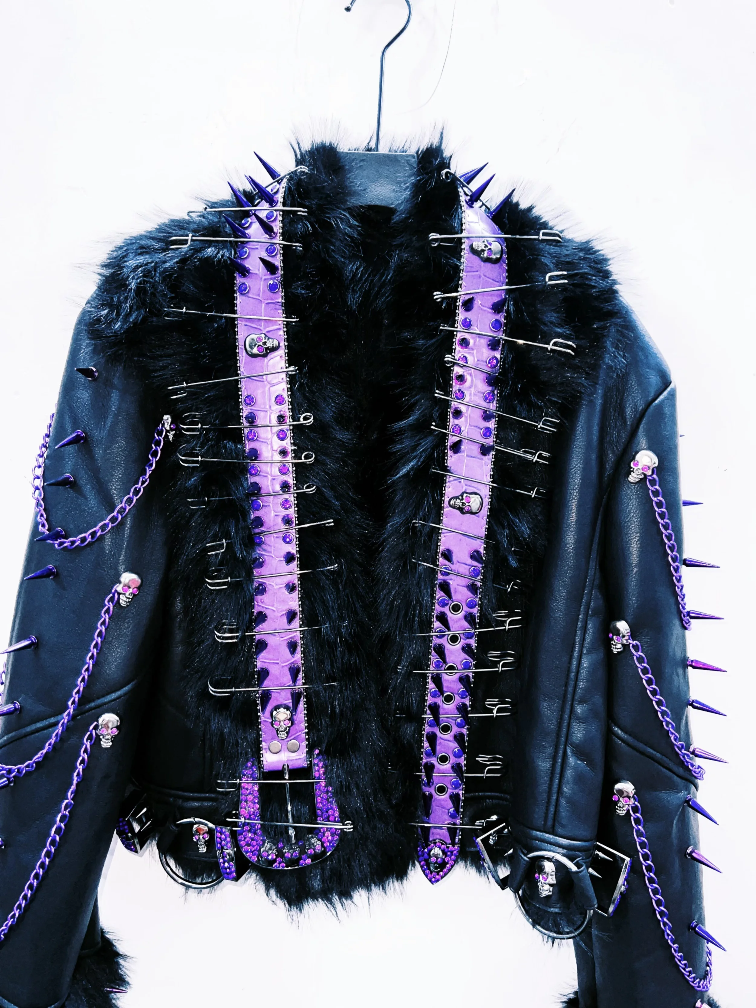 Skull Leather jacket y2k Leather jacket Harajuku Leather jacket