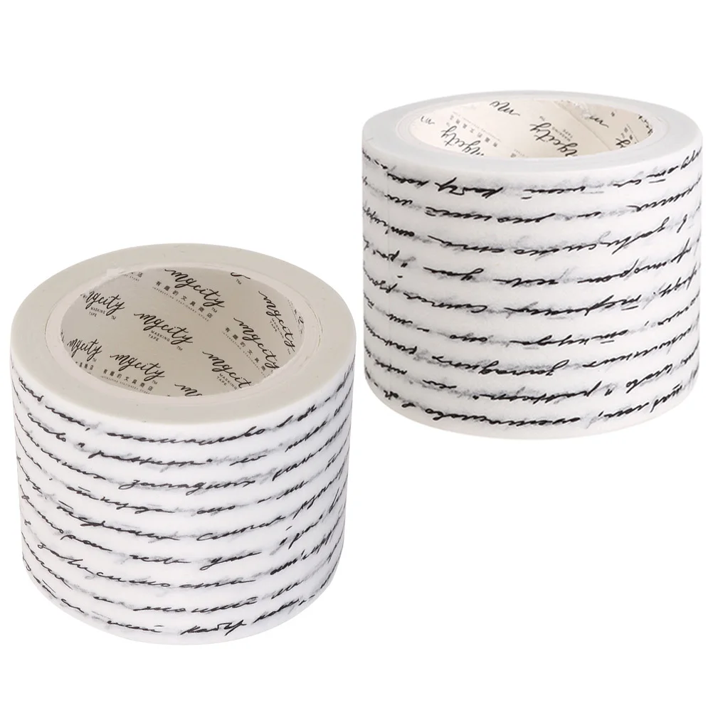 2 Rolls Gothic Washi Paper Tapes Self-Adhesive Scrapbooking Decorative Formula Tape for DIY Craft Projects Gift Wrapping