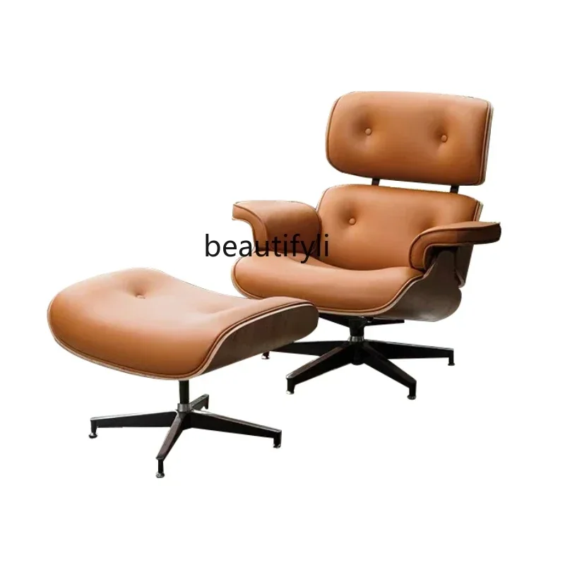 

Recliner Italian Leather Single Sofa Designer Living Room Balcony Leisure Rotation Lazy Bone Chair bedroom chair furniture