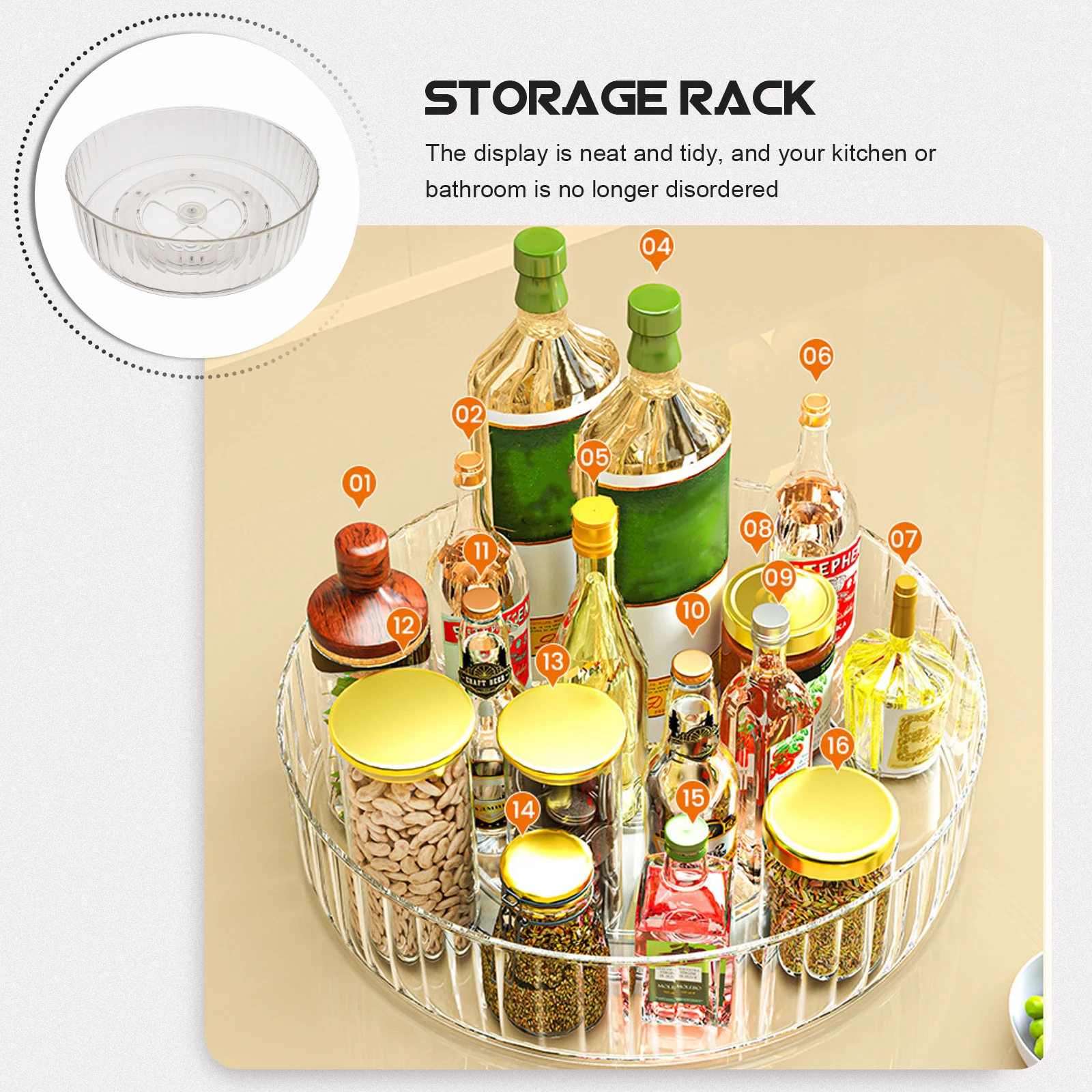 

Organizers Rotating Storage Tray Bathroom Cabinet Fruits and Vegetables The Pet