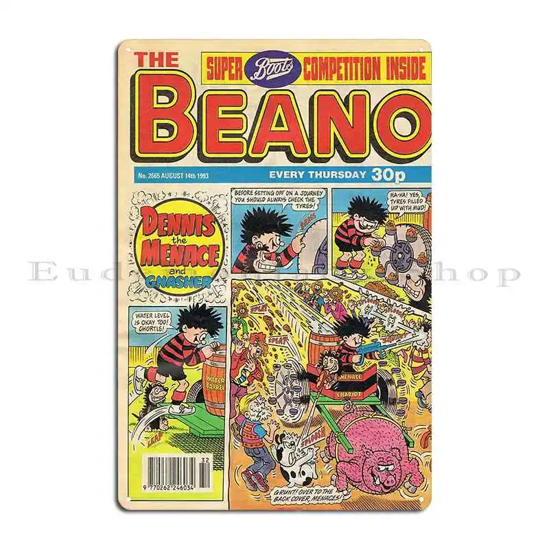 Beano 1993 Birthday Cover Vintage Retro Metal Sign Painting Wall Cave Club Living Room Designer Tin Sign Poster