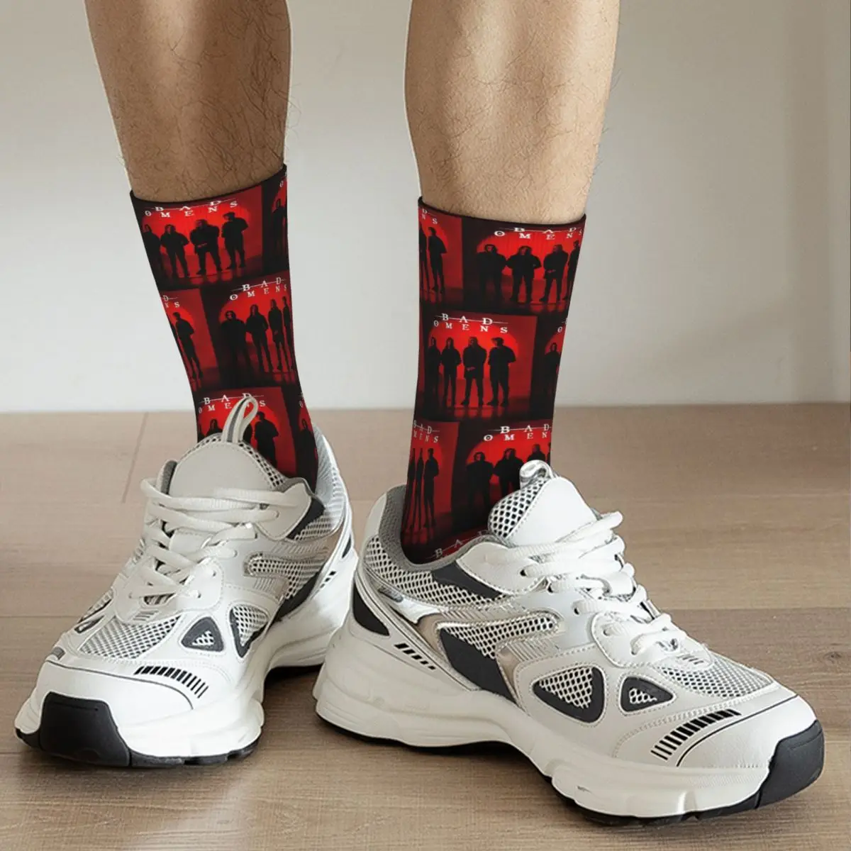 All Seasons Bad Omens Band Logo Socks Harajuku High Quality Stockings All Season Long Socks for Man Woman Valentine's Day Gifts