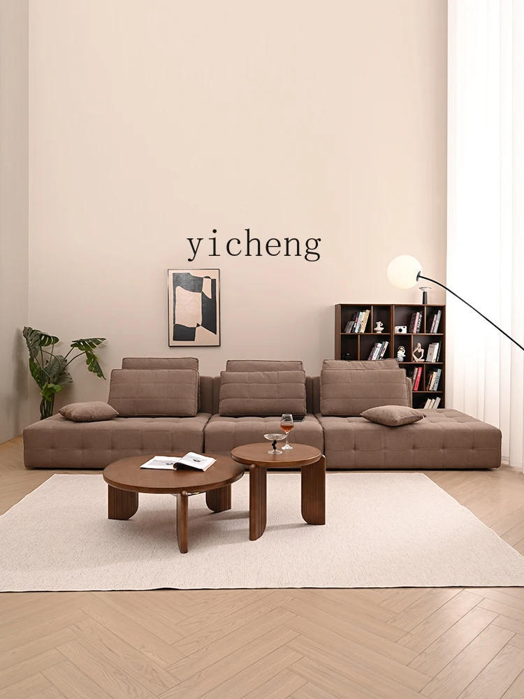 Tqh Fabric Sofa Simple Modern Small Apartment Living Room Straight Row Sofa Module Units Sofa