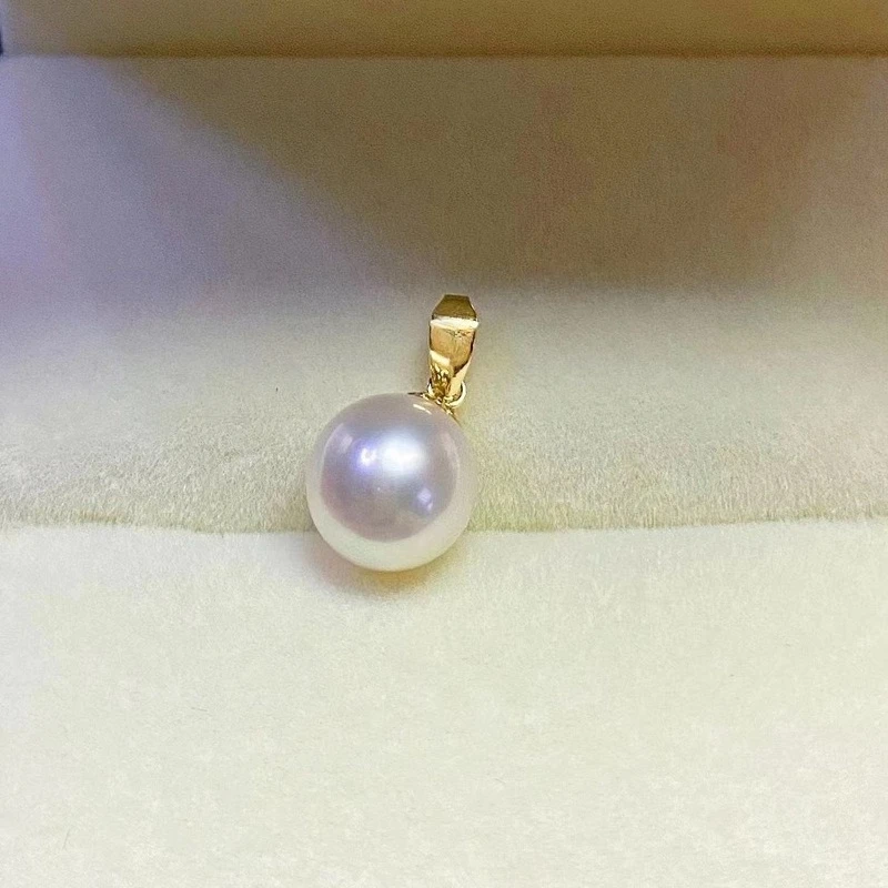 11-12mm Edison Pearl Necklace Round Strong Light Single Pendant Versatile Classic
