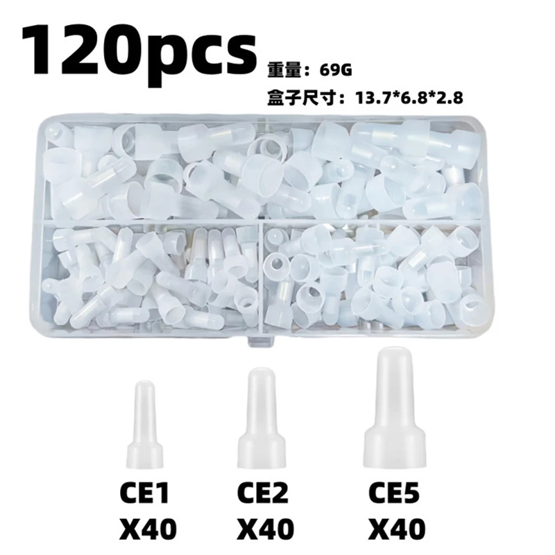 120Pcs/Box Nylon Insulated Closed End Crimp Connectors 22-16/16-14/12-10 Gauge Crimp Terminals Cap Kit