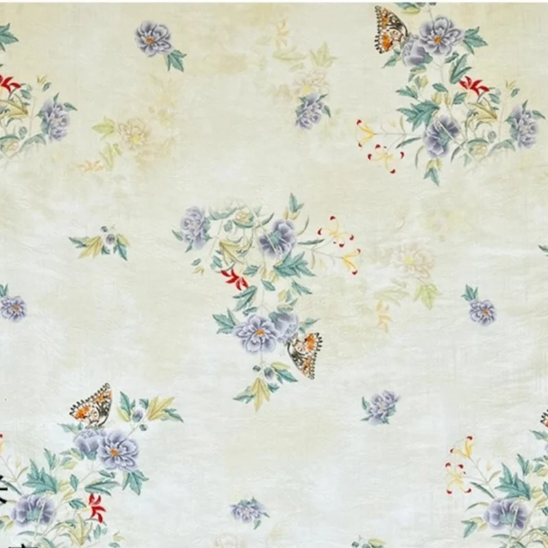 

50x150cm Tencel jacquard fabric - Peony Attracts Butterflies - Dress, Shirt, Nightgown DIY Fabric