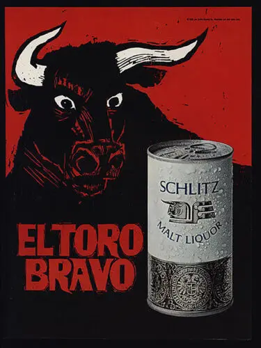 1p, винтажный солодовый ликер Schlitz El Toro, репродукция, стальная вывеска, декор для бара