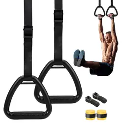 Gymnastic Rings Pull up Handle Rings with Adjustable Straps pull-ups for Adult Home Workouts Strength Training Fitness Equipment