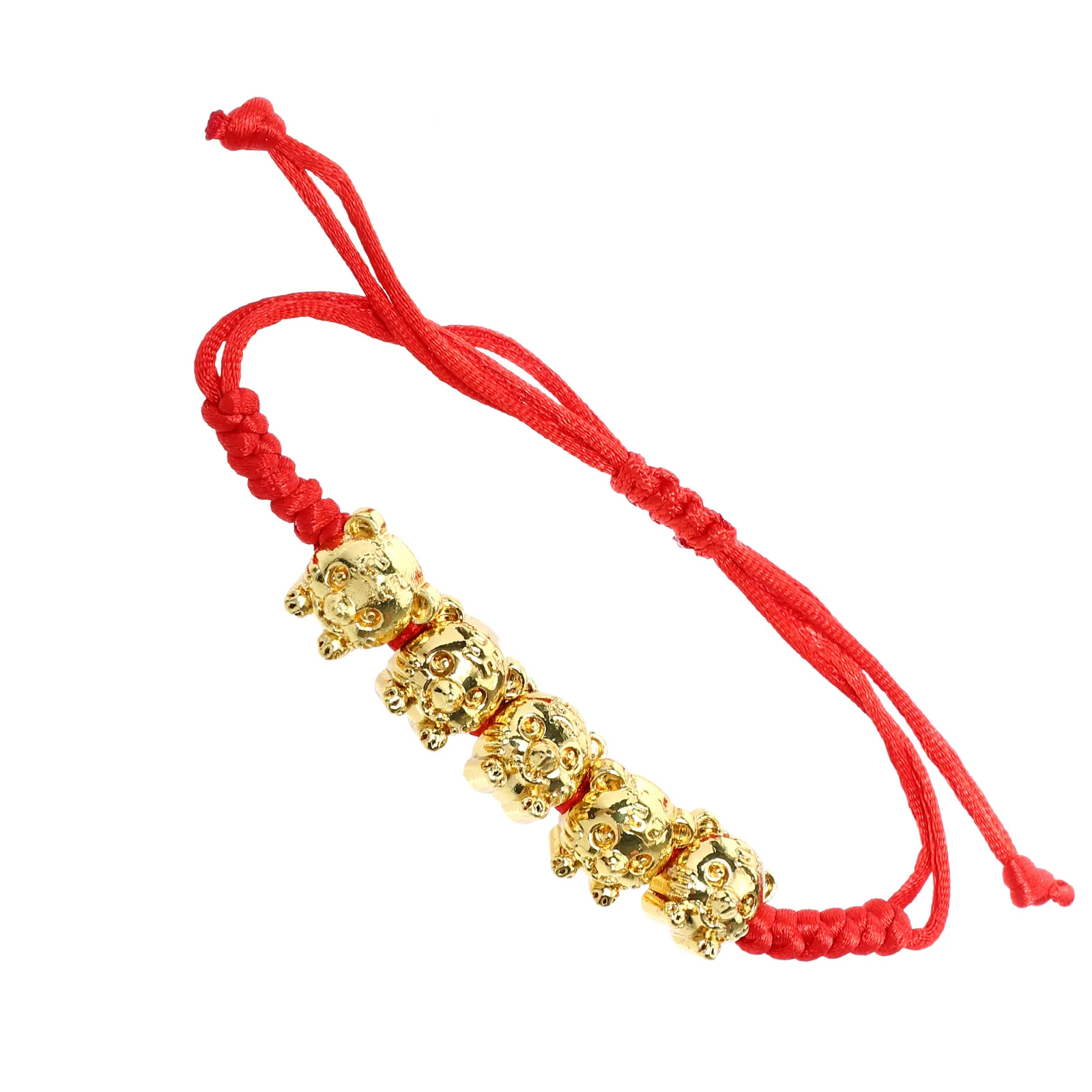 النمر العام حبل أحمر سوار قابل للتعديل سلسلة حمراء عقدة تميمة حماية ضد الحظ السيئ سلسلة المعصم الثروة