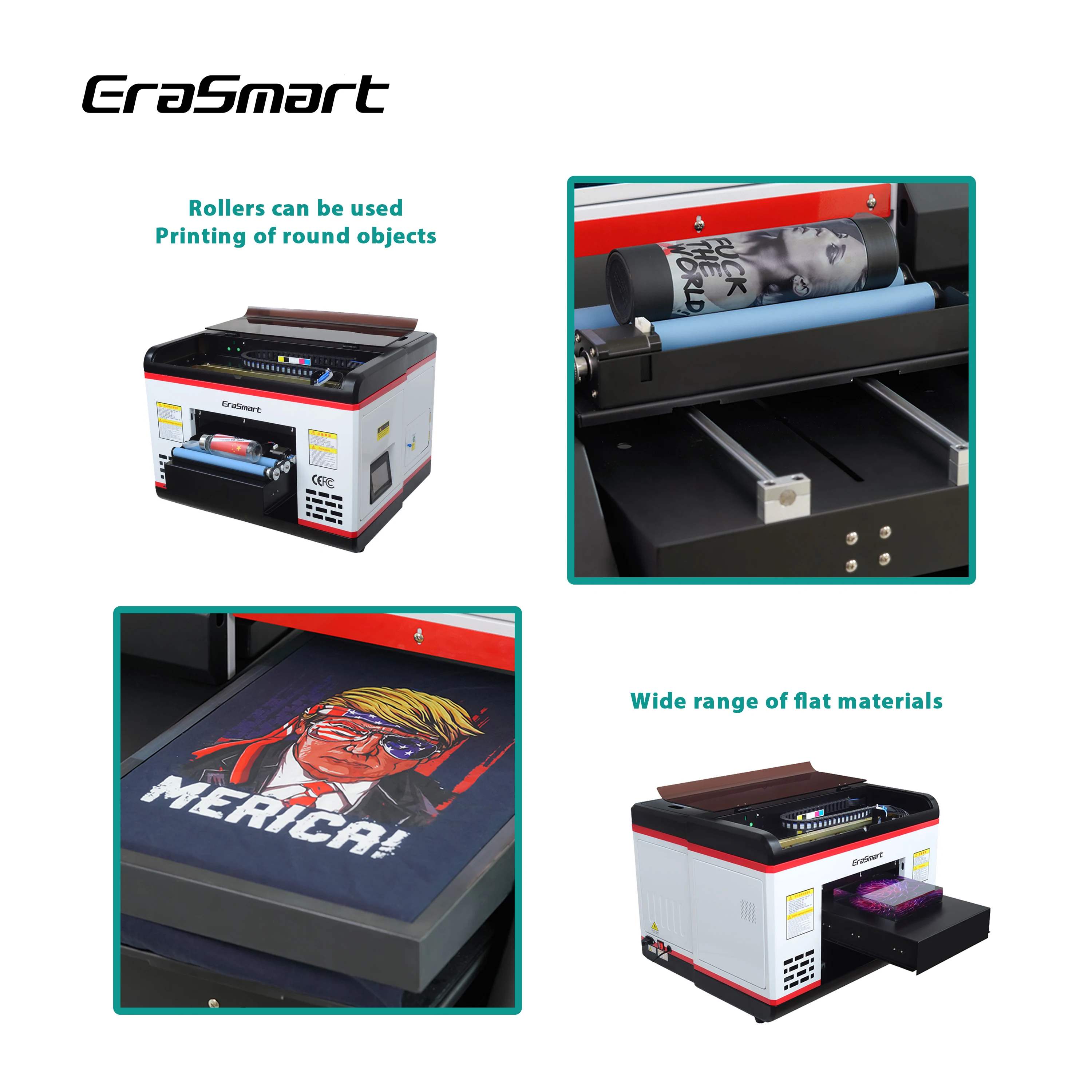 EraSmart A3 Desktop Flatbed UV พิมพ์สำหรับโทรศัพท์กรณี