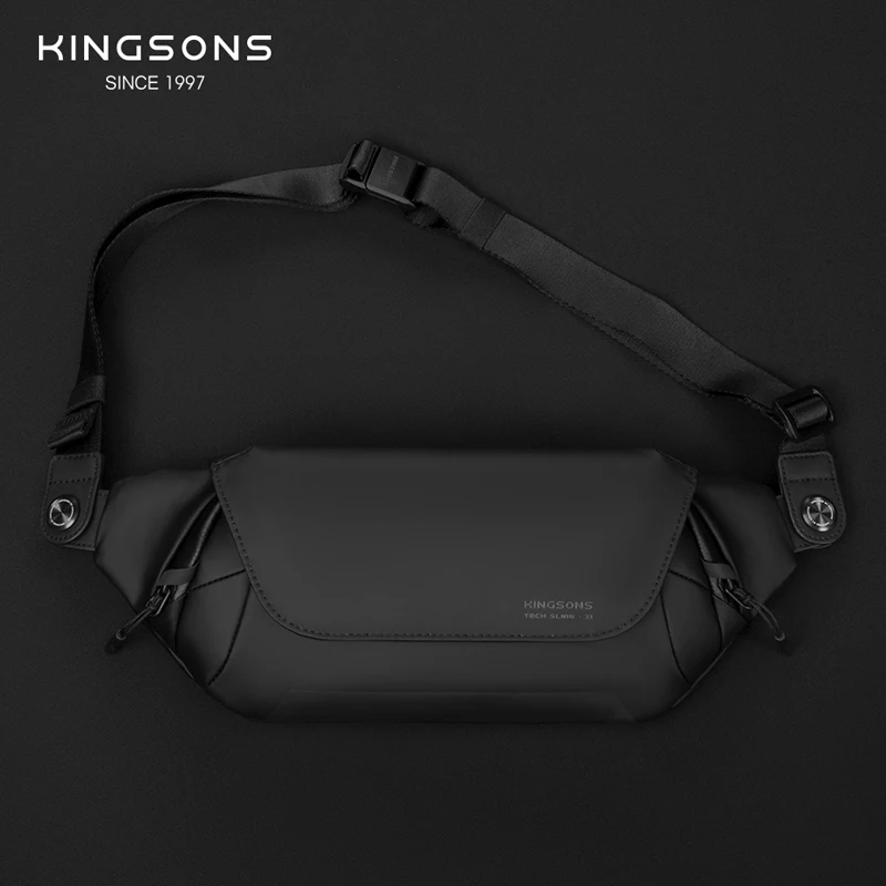 Kingsons Simple Lightweight Men's Chest Bags Cool Men's Crossbody Bags Waterproof Short trips Bag Hip-Hop Chest Bag