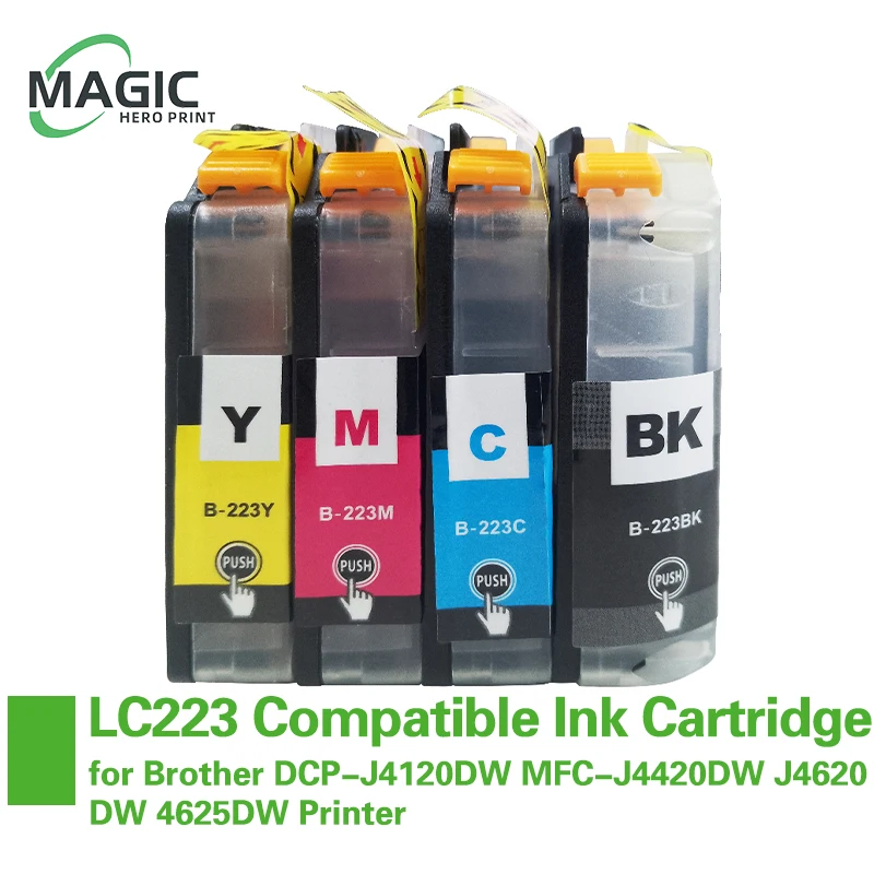 

LC223 LC221 Compatible Ink Cartridges For Brother DCP-J562DW J4120DW MFC-J480DW J680DW J880DW J4620DW J5320DW J5720DW Printer