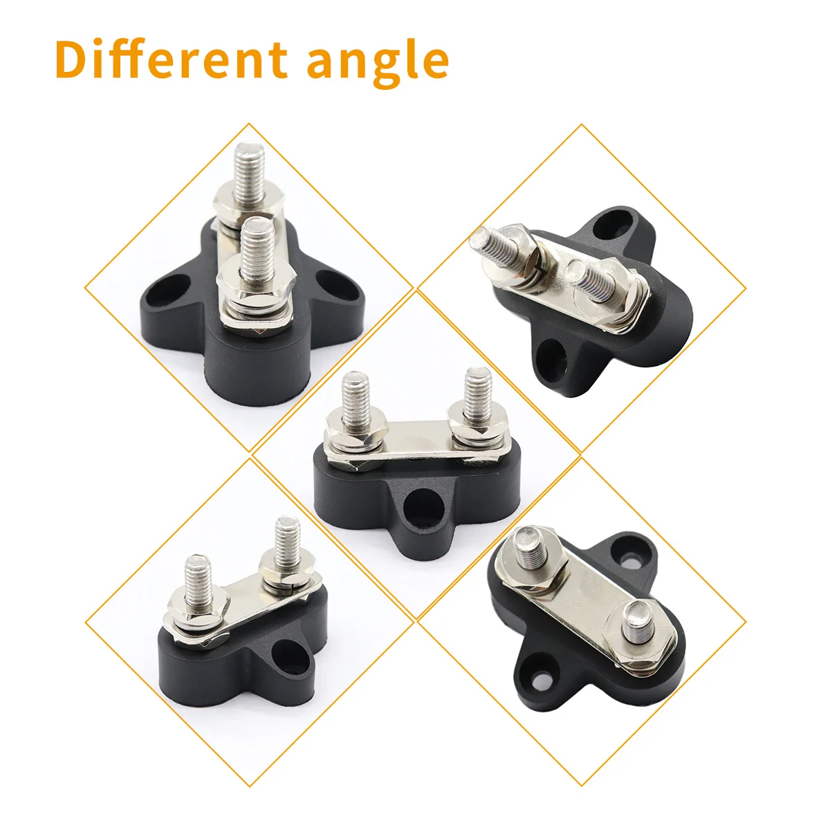 

Двойная клеммная шпилька 48 В, сверхмощный блок распределения питания, усиленное нейлоновое пластиковое основание, подходит для автомобиля, лодки, автофургона, грузовика