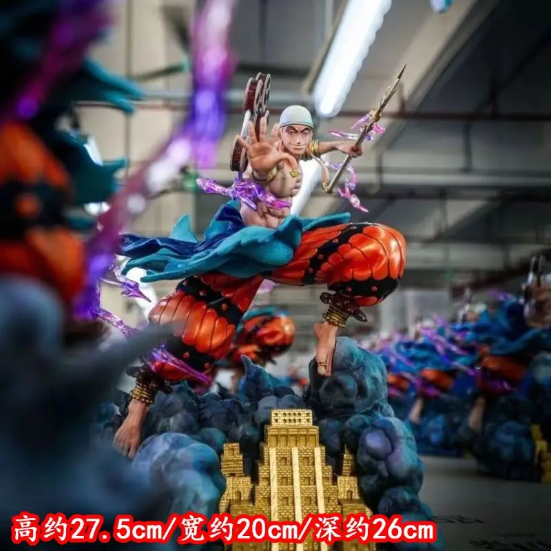 

One Piece 27.5cm Enel Action Figur Raytheon Eni Road Pirate King Hand Operated Full Oil Injected Anime Tide Toy Anime Model Gift