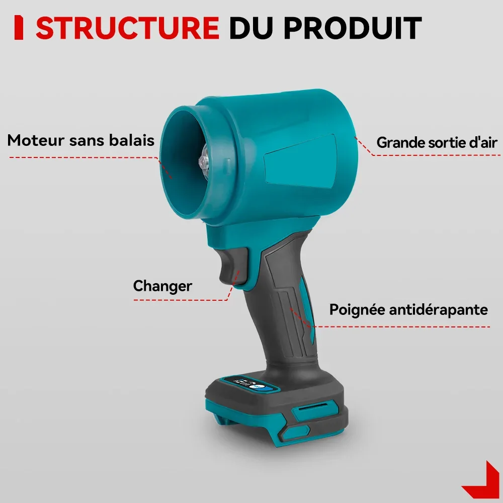 ventilador Turbo sin escobillas de 400 M/S، sopladores de aire eléctricos de gran potenci de 4000W، herramienta de polvo de].