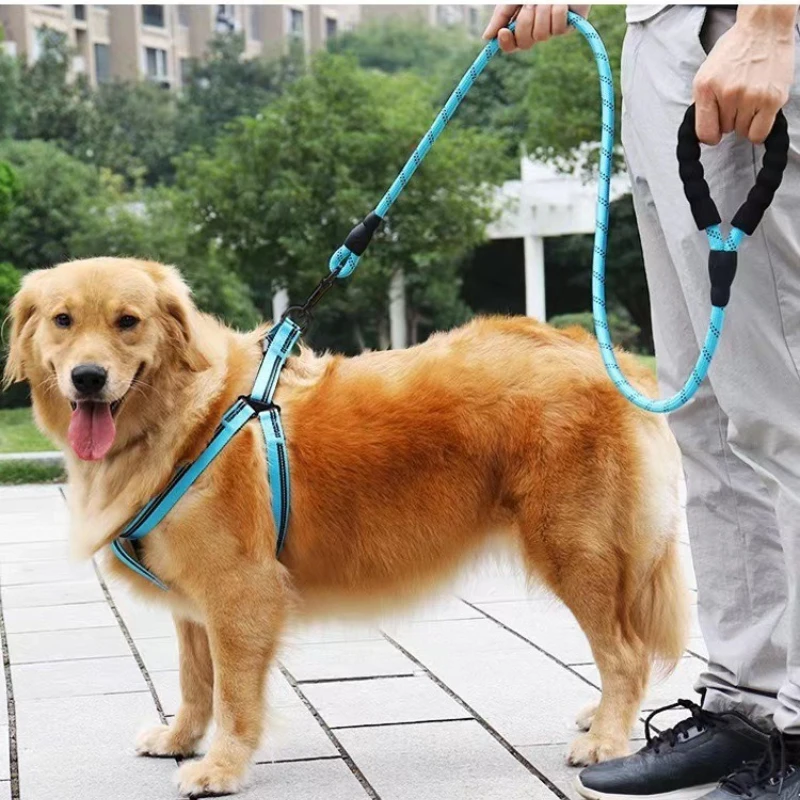 No Pull Dog Harness - 2 m reflektierende, robuste Hundeleine, explosionsgeschützt,