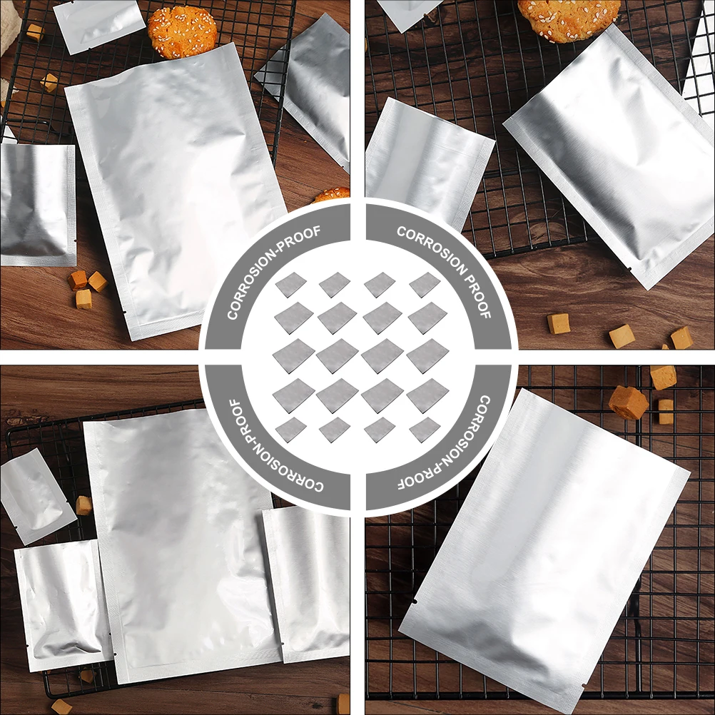 

25Pcs Food Bags Silver -Shaped Thickened Tear Resistant Food Storage Bags for Dried Fruits Snacks Tea Corrosion Proof