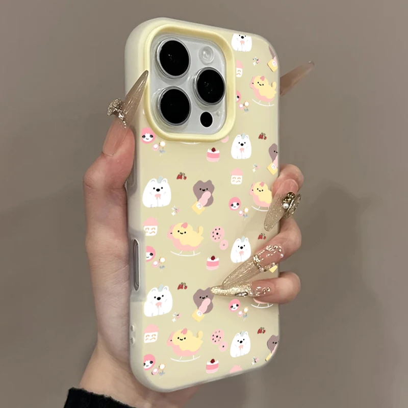 Cute Cartoon Animals Pattern Phone Case For Samsung Galaxy S26 Ultra S25 FE S24 S23 S22 Plus Ultra S21 FE Colorful 2 in1 Cover
