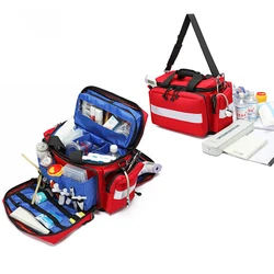 Outdoor EHBO-Kit Medische Tas Red Grote Capaciteit Case Waterdichte Reflecterende Oxford Multi-Pocket Reisrugzak