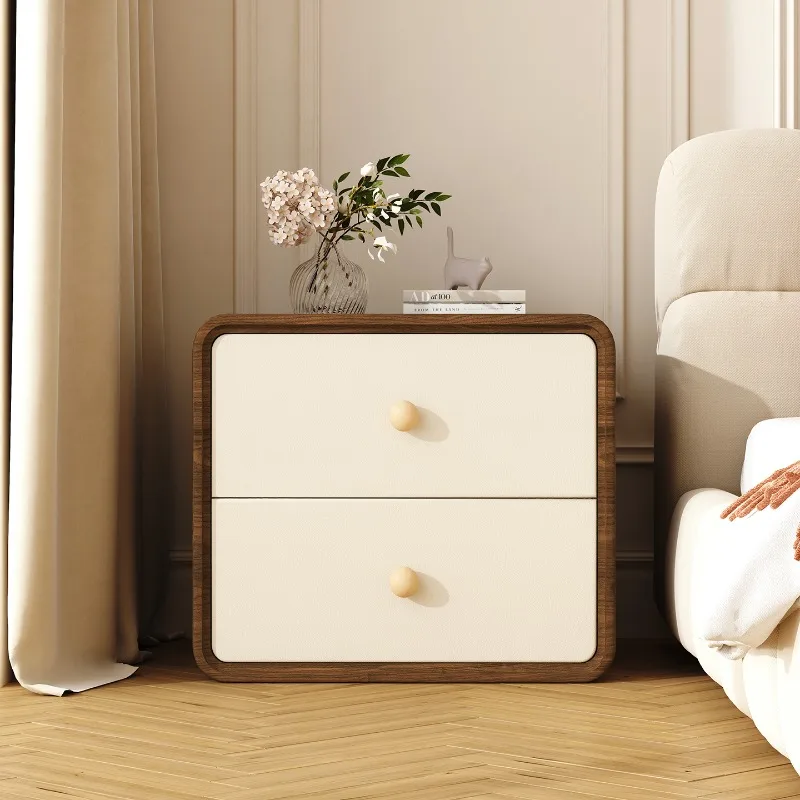 

Medieval solid wood bedside table simple modern small new minimalist home bedroom bedside storage cabinet