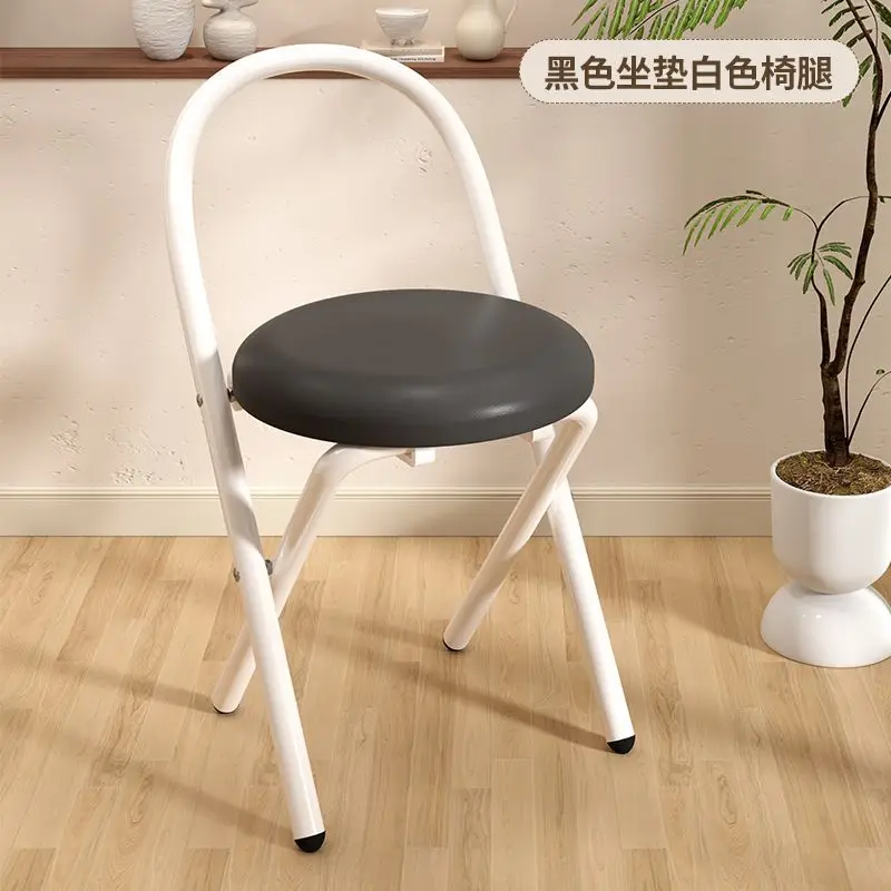 #Nordic Style Foldable Rattan Chair, Portable Solid Wood Folding Chair with Woven Rattan Seat