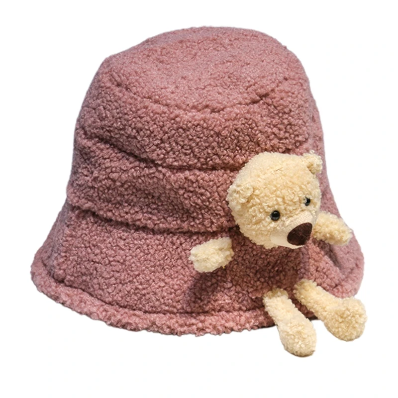 Outdoor Fisherman for Women Teens 3D Bear for Doll Fuzzy Plush Warm Bucket Drop Shipping