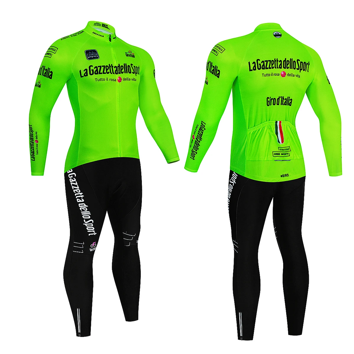 Tour De Giro D'ITALIA Radfahren Jersey Set Reiten Lange Ärmel Radfahren Bib Set Fahrrad Kleidung Frühling MBT Atmungsaktive Fahrrad Kleidung – Detail 4