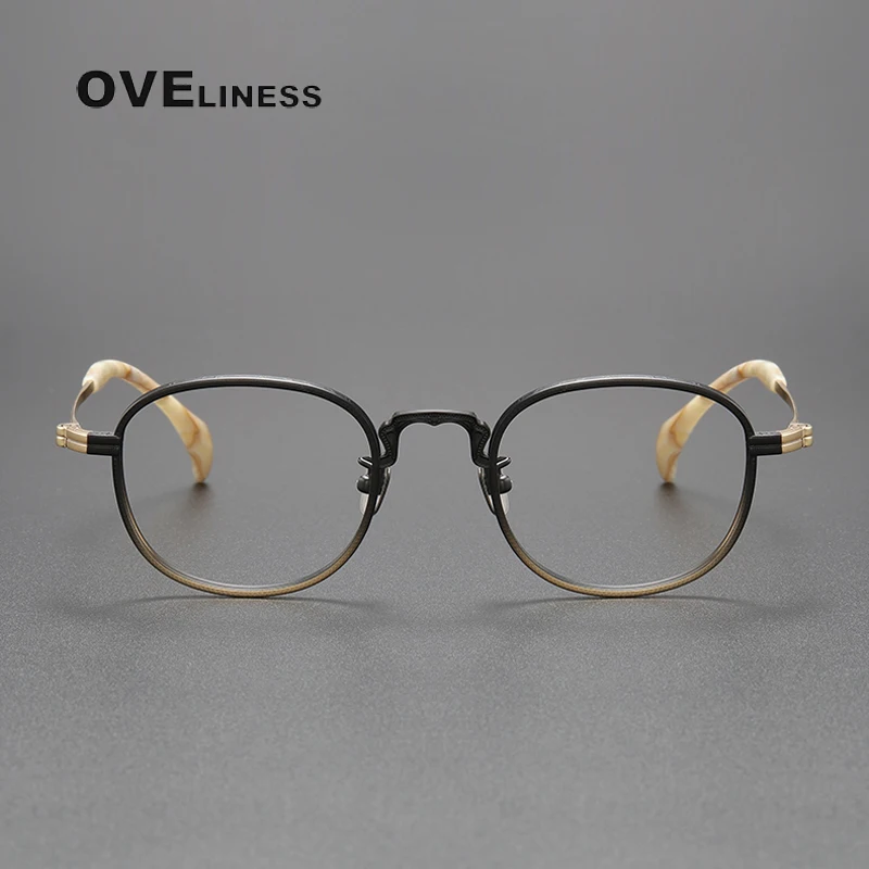 pure Titanium Glasses Frame for men Women Vintage Round Myopia Optical Prescription Eyeglasses Frame Men 2023 New Titan Eyewear