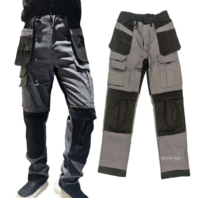 

Work Pants With Knee pads Fly Pocket Durable Cargo Pants Men Functional Work Trousers Fashion Pantalon Homme Streetwear Trousers