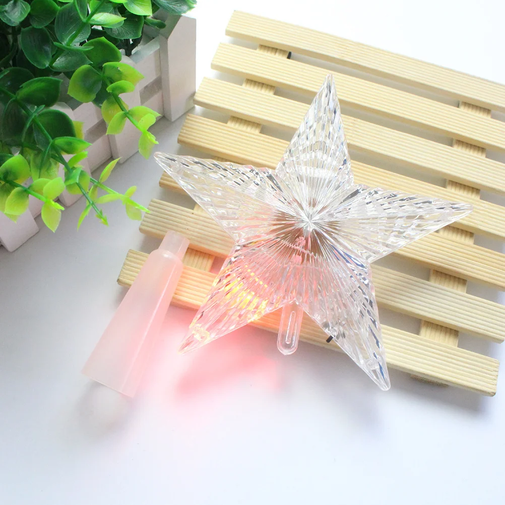 

Golden LED Star Tree Topper Shiny 5 Point Christmas Treetop Decor for Holiday Home Party Festive Lighting Decoration