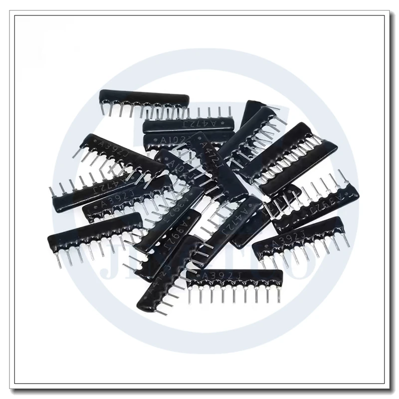 Resistor array 5/6/7/8/9PIN A102/152/202/332/472/512/103/203/223/333/104J 1K 1.5K 2K 3.3K 4.7K 5.1K 10K 20K 22K 33K 100K Ohm