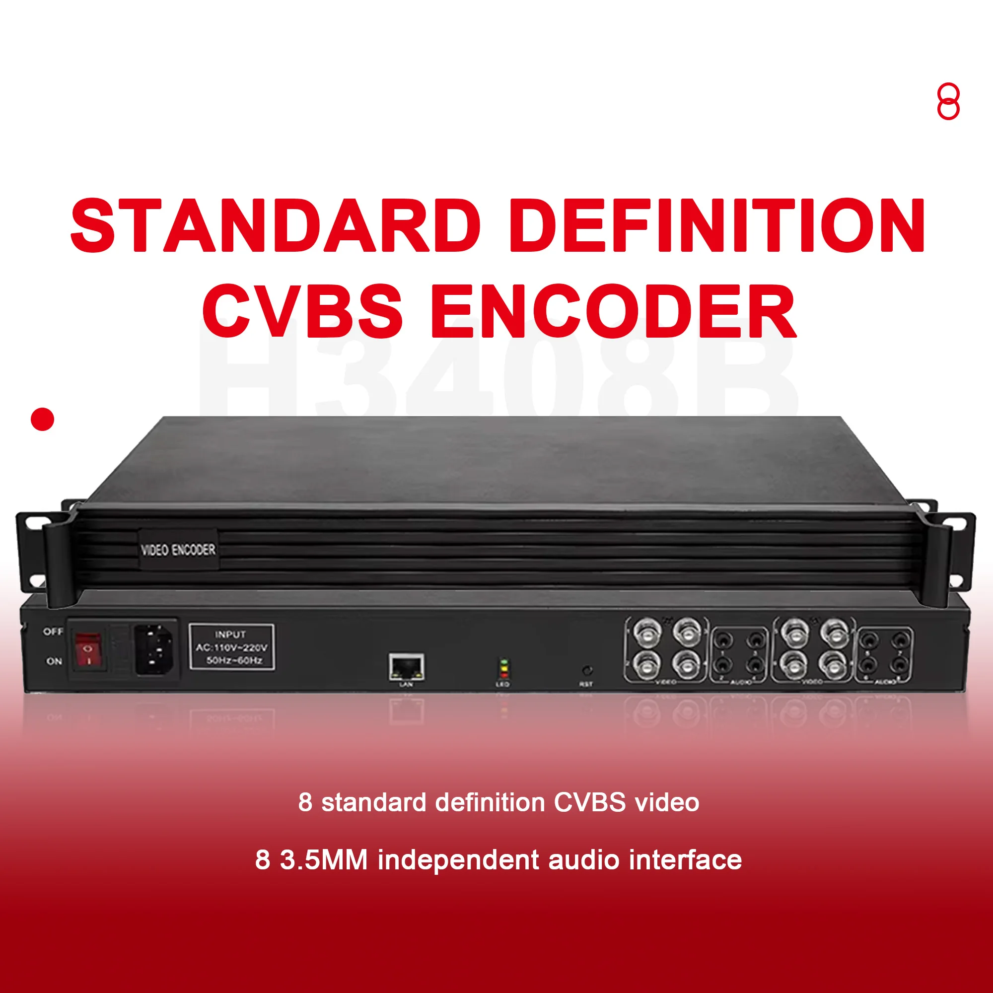 

8-канальный SD-кодер AV аудио и видео для IP-отеля / гостеприимства / больницы Сеть CATV TV Обладнання для фронтальной системы, Live Bro