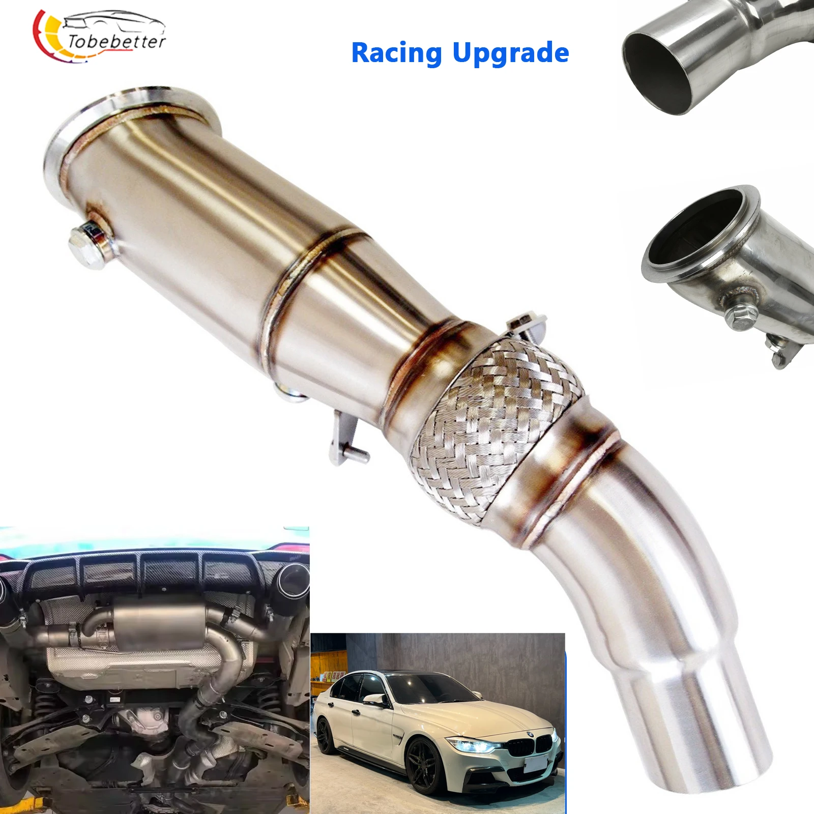 Catless Downpipe Exhaust for 2012-2014 BMW 328i, 330i F30 (N20 2.0L L4)  Racing Upgrade High-performance