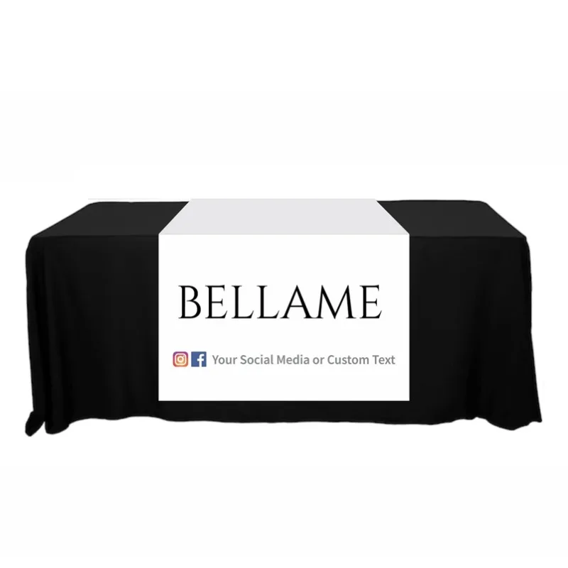 

DD Custom 6ft/8ft Table Runner with Logo and Text Promotional Advertising Table Cloth Business Event Personalized Runners