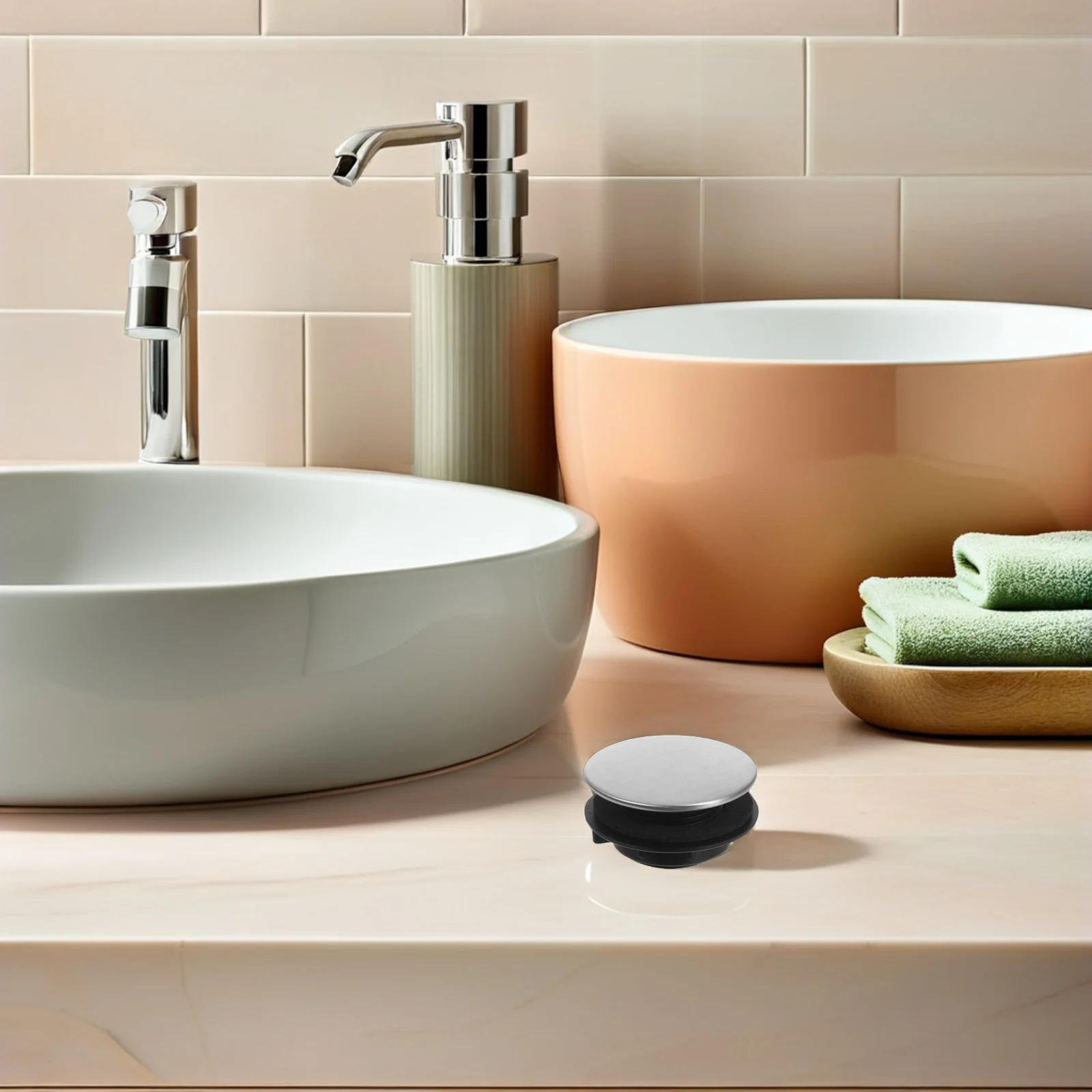 

3Pcs Stainless Steel Sink Hole Cover Kitchen - Universal Blanking Plug for Faucet Soap Dispenser Holes Modern Countertop Cap