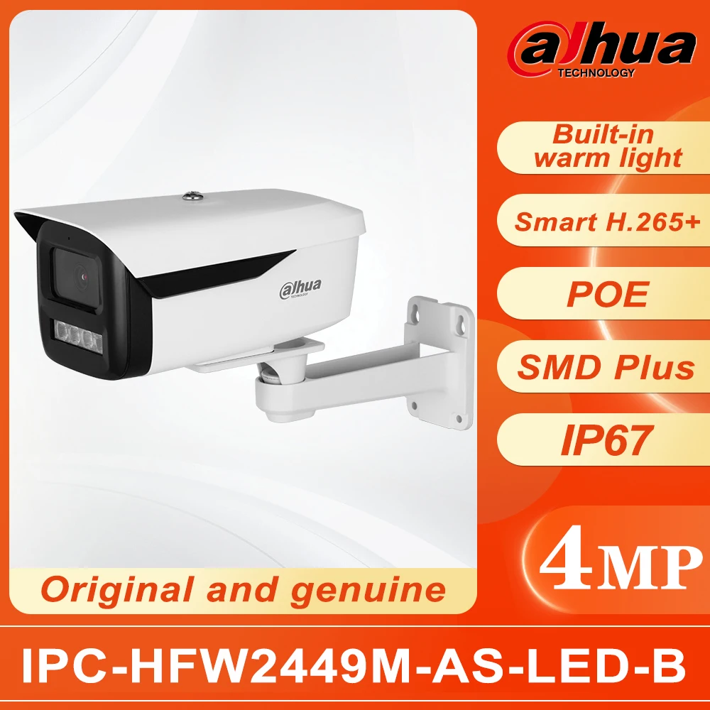 Dahua 4MP Full-color Fixed-focal Bullet Wizsense Network Camera IPC-HFW2449M-AS-LED-B