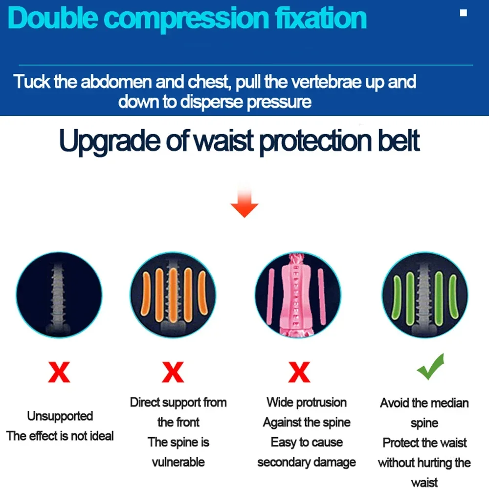 1 шт. Бандаж на спину для облегчения боли в нижней части спины, пояс для поддержки поясницы для мужчин и женщин с поясничной подушечкой, для