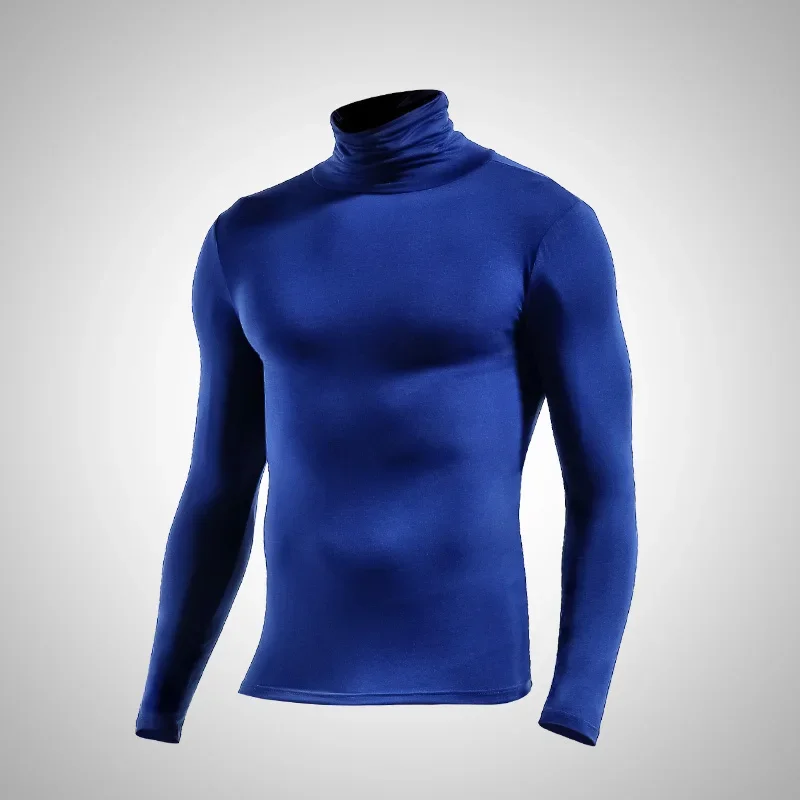 

New Arrival 2025 Harajuku Fashion Designer High Neck Smooth Turtleneck Smooth Undershirt Long Sleeve T Shirts for Men
