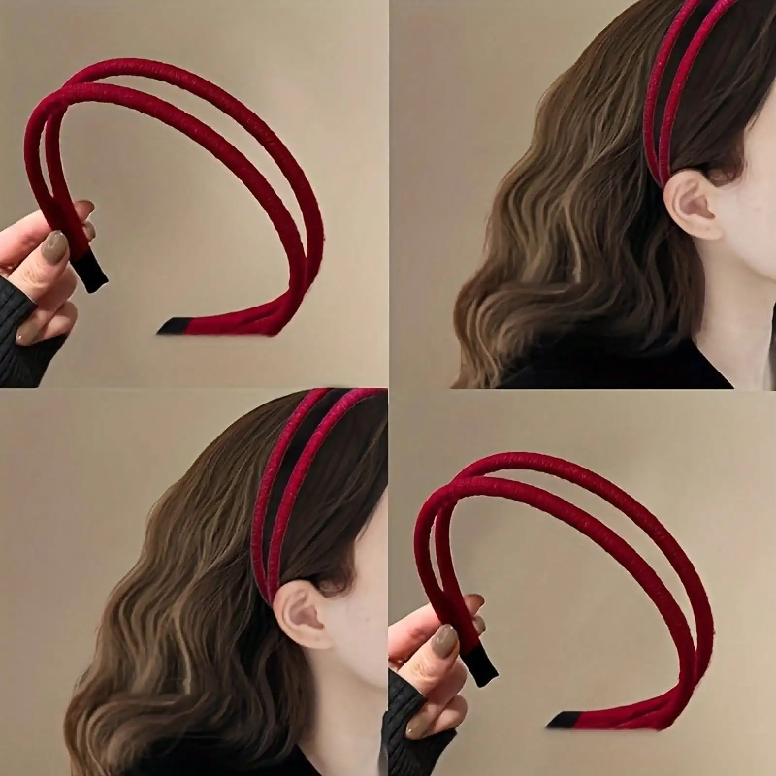 

1pc Women's Elegant Vintage Headband - Double-Layer Vintage Headband, Soft Fabric Headband, Simple And Elegant Hair Accessory, Suitable For Daily Wear, Parties, Valentine's Day, And Christmas Occasions