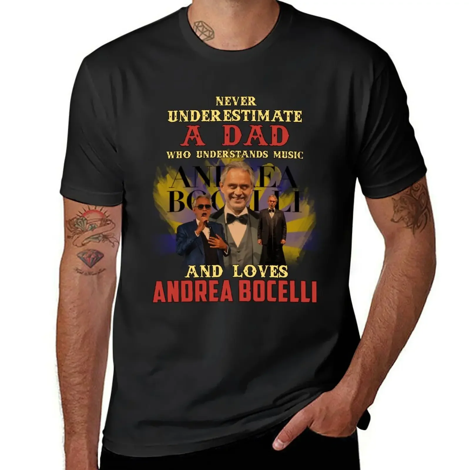 

Never Underestimate A Dad Who Loves Bocelli T-Shirt oversized aesthetic clothes sports fans oversizeds clothes for men