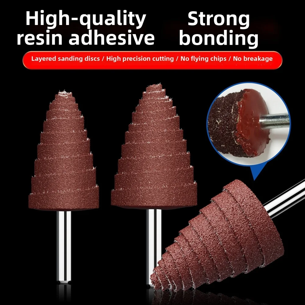Cone Flap Wheel Sanding Head 3PCS 6mm Shank For Metal Wood Rust Removal Deburring GrindingPolishing Rotary Tool Kit