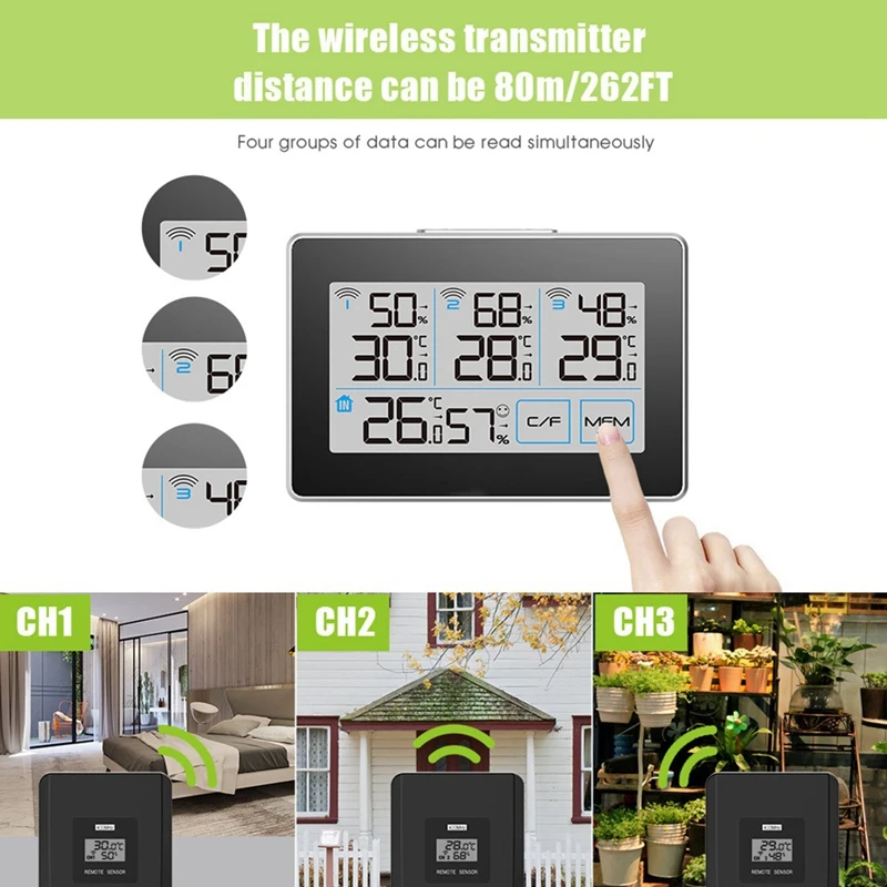 Temperature And Humidity Sensor Digital Thermometer Indoor Hygrometer Temperature Humidity Digital Weather Monitor Durable