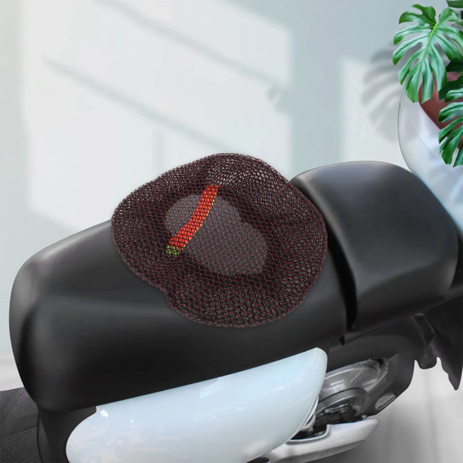 

Electric Electric Bike Cushion For Women Cover Red Elastic Mesh Cushion Universal Breathable Saddle Protective Cover Bike Seats