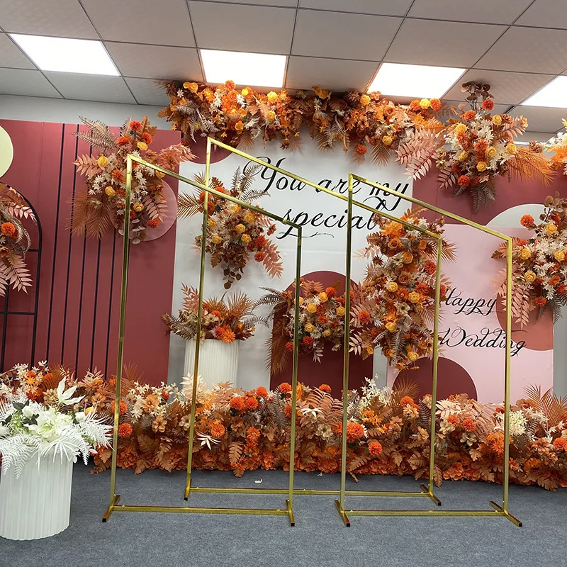

Shinning Gold Weddings Arch Set Backdrop Frame Set Decorations Wedding Event Supplies