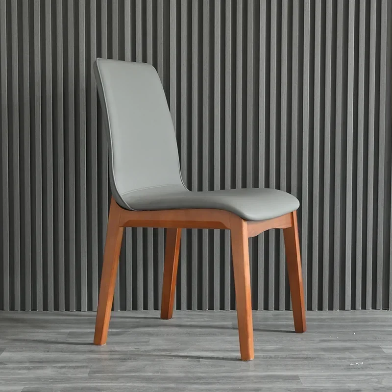 Modern Computer Chair with Solid Wood Frame, Dining Room Chairs, Soft Block Bag, Home Furniture, High Play Sponge, Ergonomic