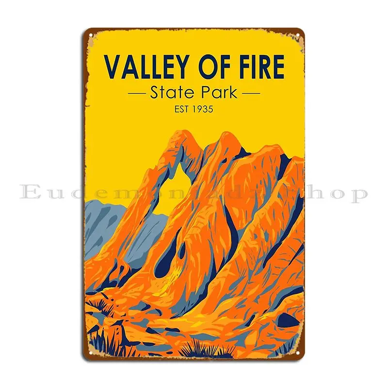 Valley Of Fire State Park Nevada Vintage Metal Sign Print Wall Mural Printing Bar Custom Tin Sign Poster