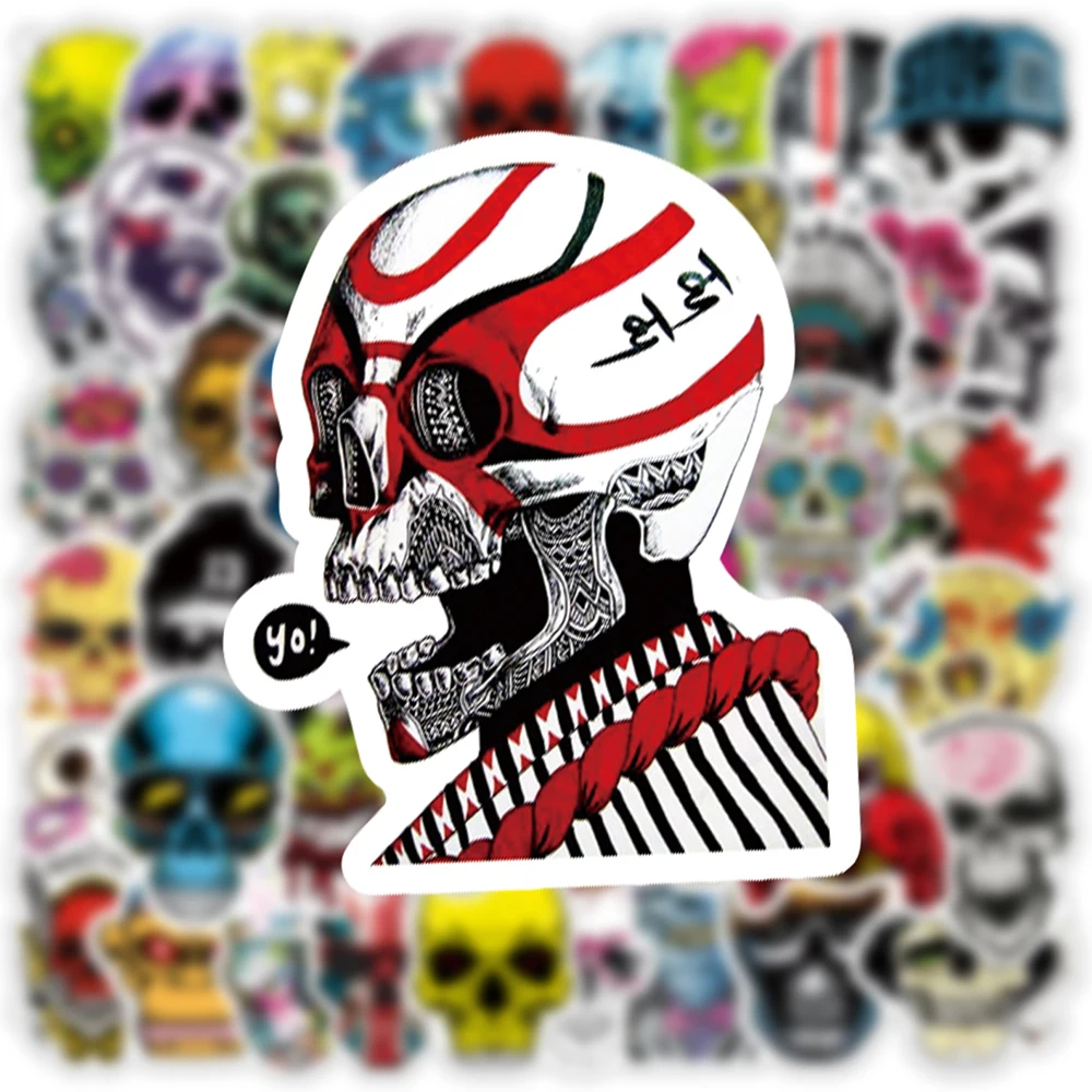 10/30/50PCS Horror Art Skull Stickers Gothic Style Cool Graffiti Decals For Motorcycle Phone Laptop Suitcase Waterproof Sticker