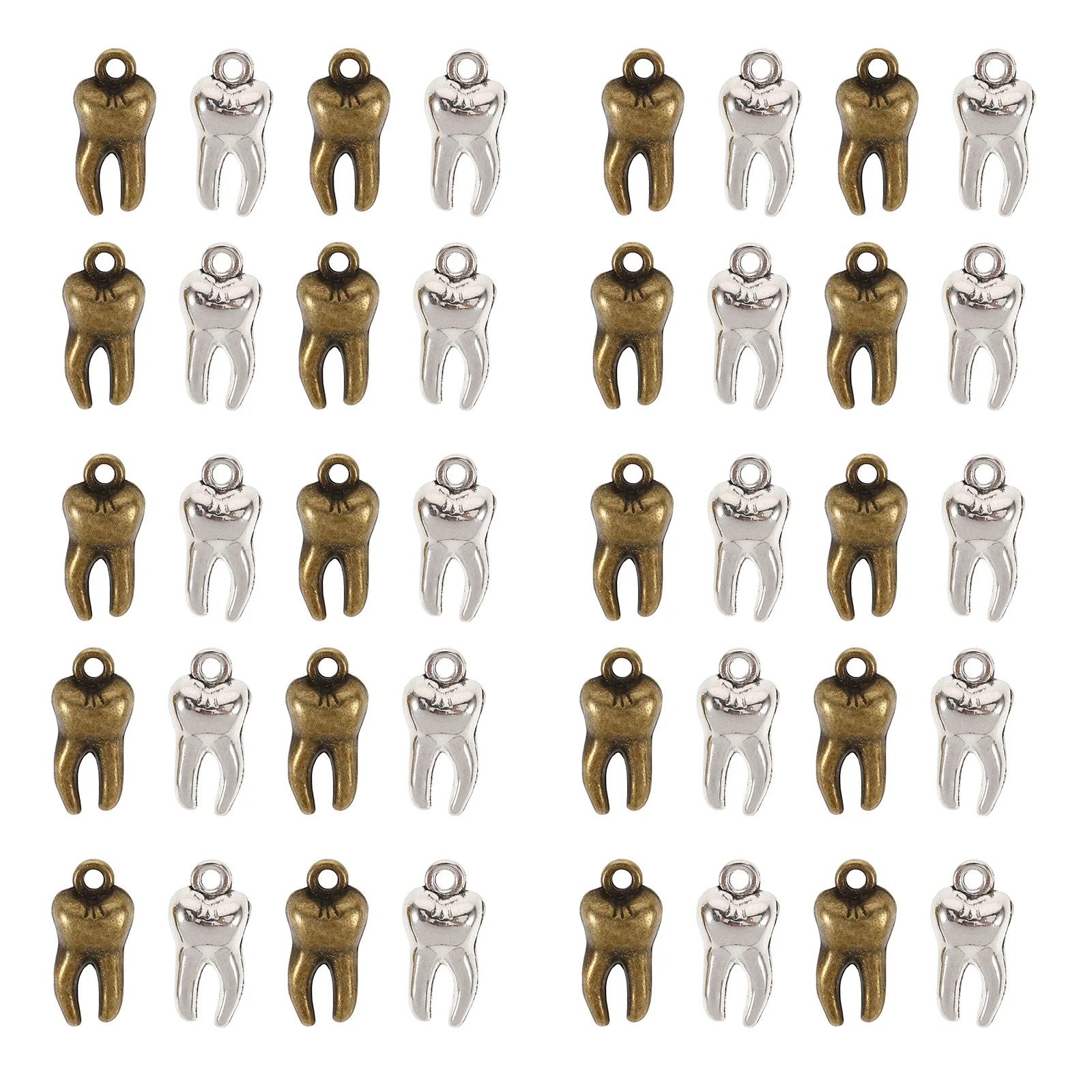 

60pcs Teeth Charms Pendants For Diy Jewelry Making Supplies Craft Keychain Bracelet Necklace Small Artificial Tooth Accessories