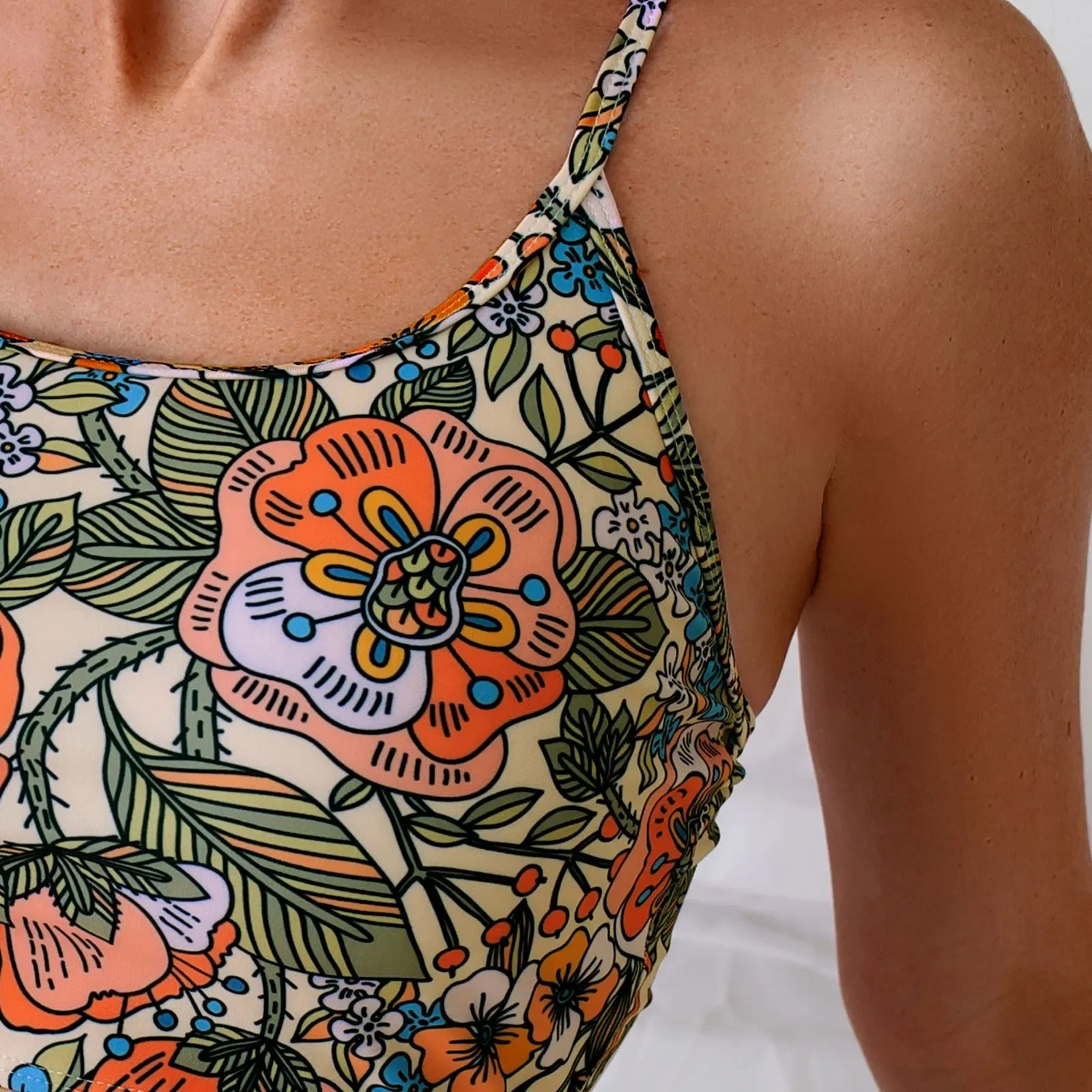 2025 nuevo traje de baño estampado Floral, Bikini de cintura alta, traje de baño de verano para mujer, conjunto de Bikini de dos piezas, bañador femenino, traje de baño