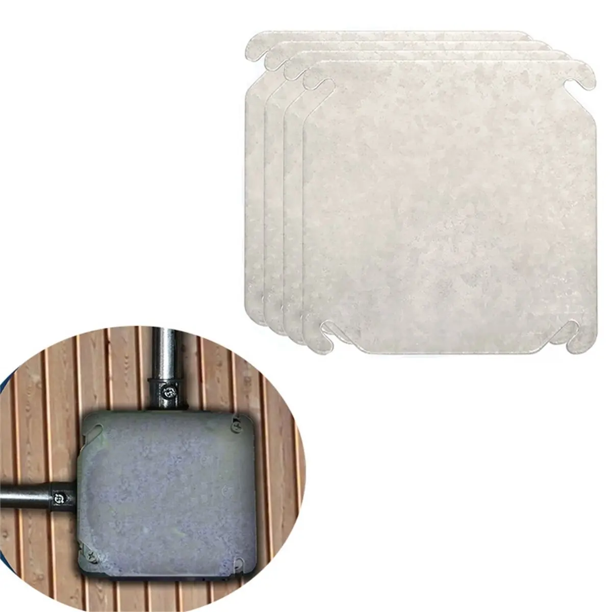 2026 New Tool Metal Electrical Box Cover,Flat Blank Cover for Electrical Box with Angled Mounting Slots,for Junction Box Plate